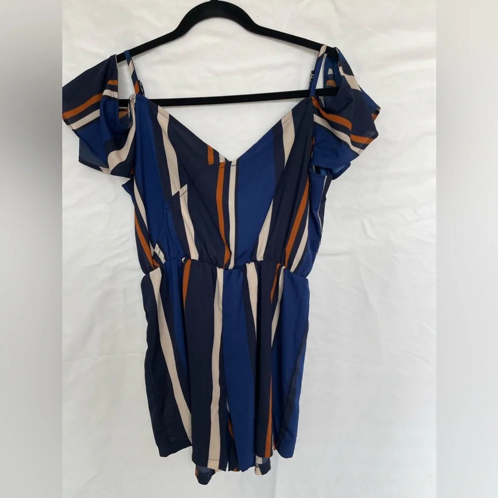 Multi Color Striped Romper - Picture 4 of 4
